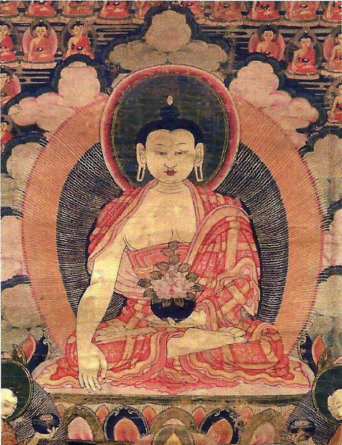 Antique thangka of Shakyamuni Buddha