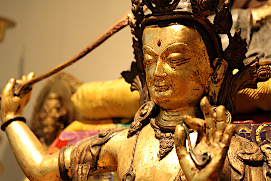 Close Up of Antique statue of Manjushri