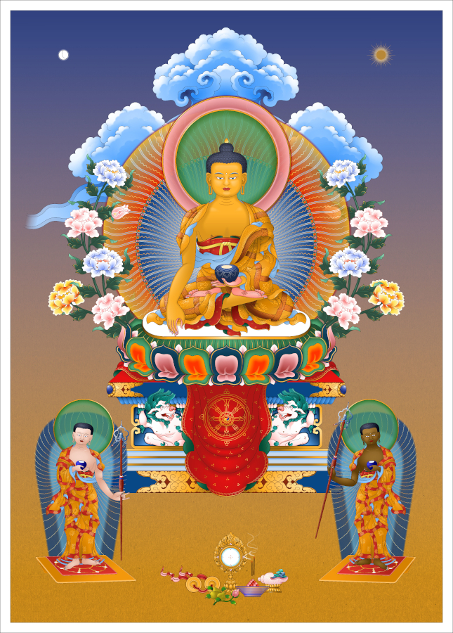 Shakyamuni Buddha with disciples