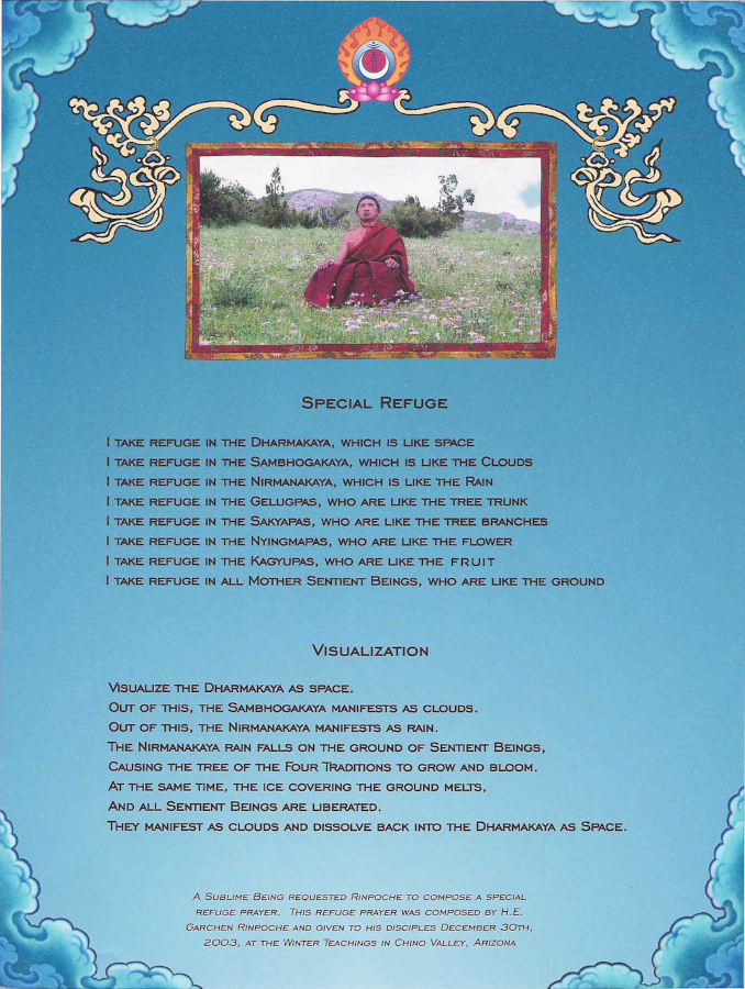 Special Refuge Prayer composed by H.E. Garchen Rinpoche, 2003