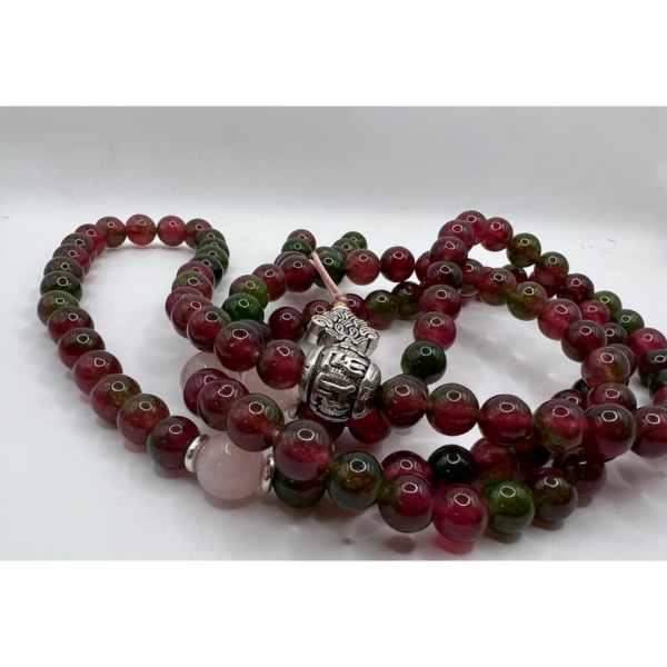 Nepalese crystal Mala with Rose quartz