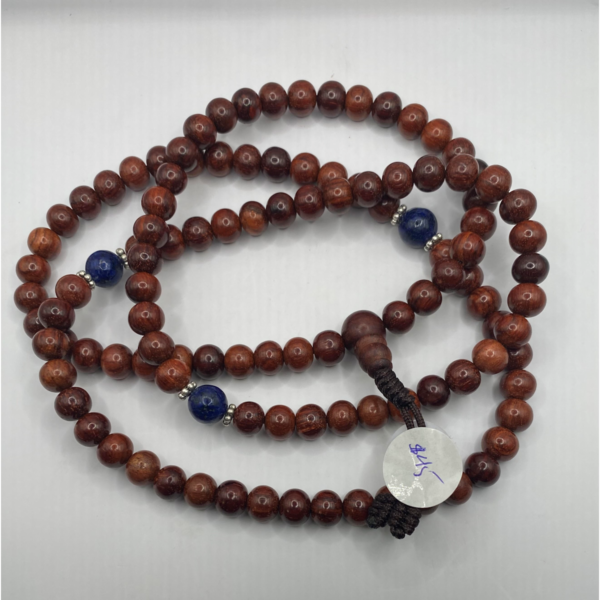 Wood Mala with Lapis